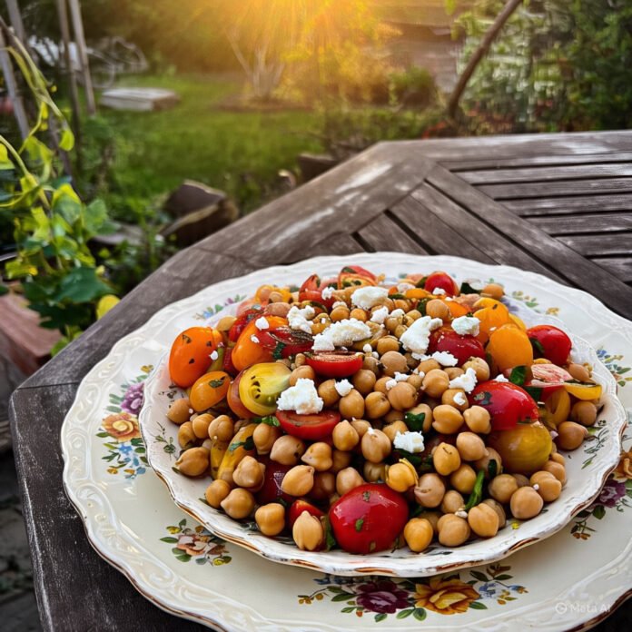 Deliciosa salada de grão de bico