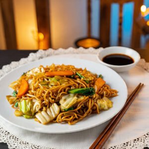 Yakisoba de Carne e Legumes Uma Explosão de Sabores