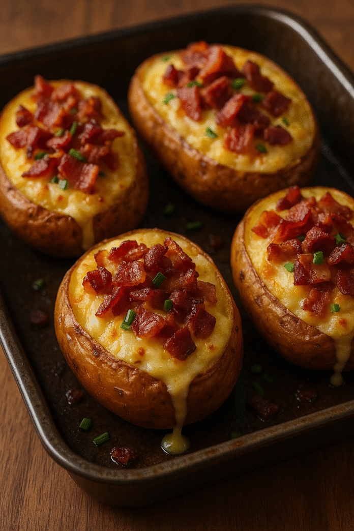 receita de batata recheada com bacon