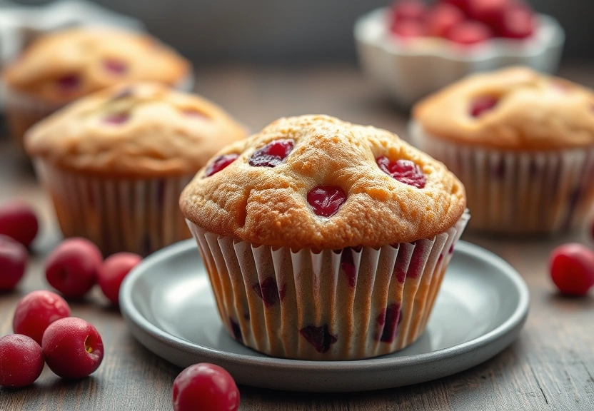 Representação visual de Deliciosos Muffins de Cream Cheese com Cranberries: Uma Receita Irresistível