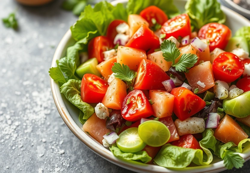 Representação visual de 14 Saladas de Verão Irresistíveis para Satisfazer Seus Desejos 24/7