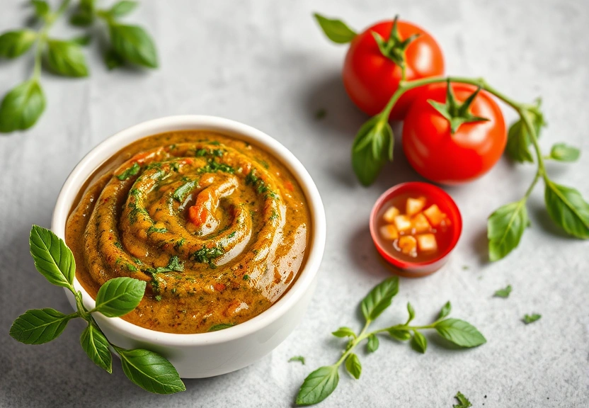 Representação visual de Pesto de Tomate Seco: Uma Explosão de Sabor Umami e Doçura