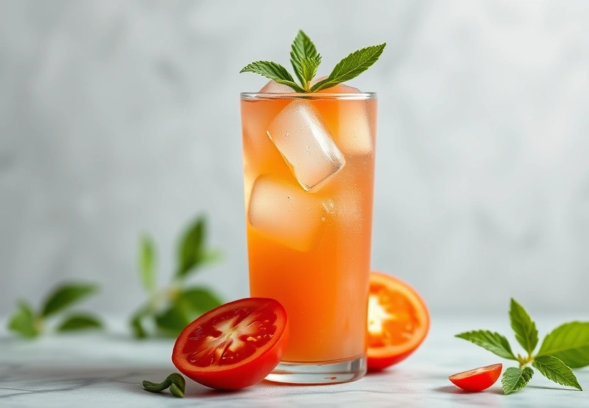 Representação visual de Transforme seus Tomates em Delícias: A Magia da Água de Tomate Neste Verão