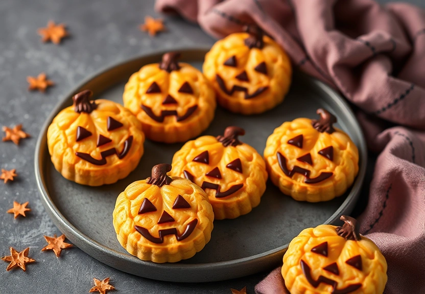 Representação visual de Deliciosos Biscoitos de Arroz Jack-o-Lantern para um Halloween Saudável