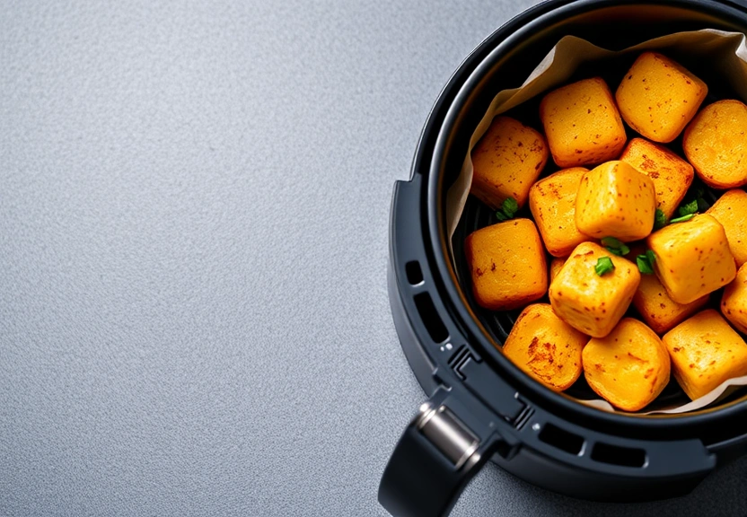 Representação visual de Tots de Batata Doce: Petisco Saudável e Crocante na Air Fryer