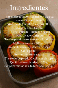Pimentão Recheado ao Forno – Sabor, Cores e Nutrição em um Só Prato!