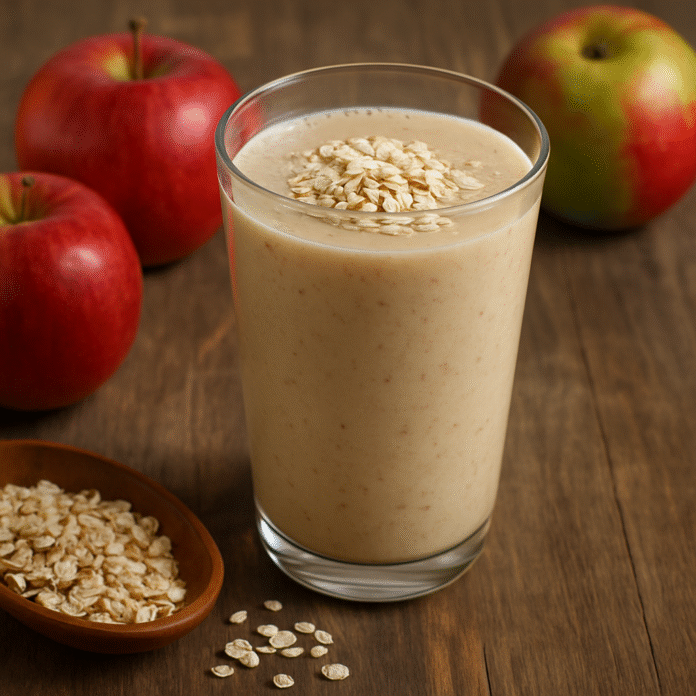 Receita de suco de maçã com aveia
