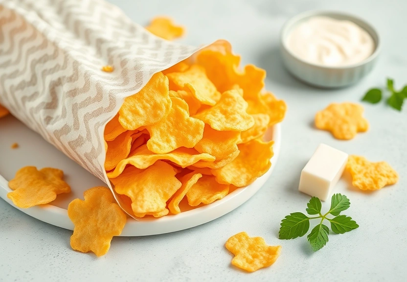Representação visual de Deliciosos Crisps Crocantes e Queijos para Acompanhar Seus Patês