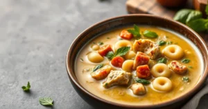 Sopa Cremosa de Gnocchi com Frango e Pesto em Menos de 30 Minutos