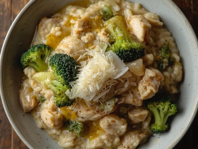 Receita de risoto com brocolis e frango