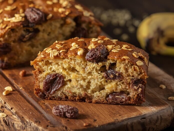 Receita de bolo de banana com aveia e passas