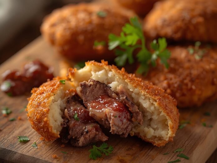 Receita de croquete de costela, suculento e delicioso.